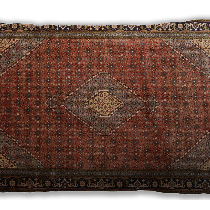 Traditional Classic Rectangular Saffron Red Lumbar Throw Pillow, 13 inch by 19 inch, lbtr1867