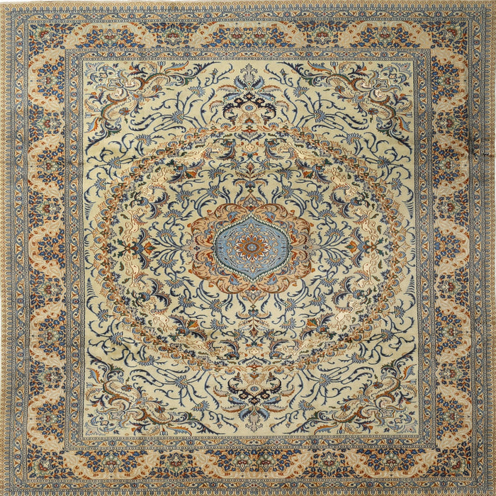 Square Traditional Brown Medallion Rug, tr1868