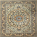 Square Traditional Brown Medallion Rug, tr1868