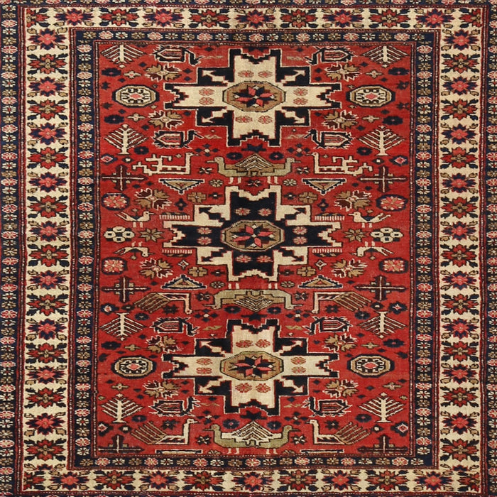 Square Traditional Cranberry Red Persian Rug, tr1869