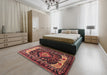 Machine Washable Traditional Rust Pink Rug in a Bedroom, wshtr186