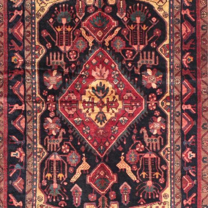 Machine Washable Traditional Rust Pink Rug, wshtr186