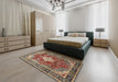 Machine Washable Traditional Camel Brown Rug in a Bedroom, wshtr1872