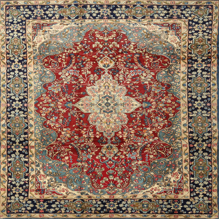 Square Traditional Camel Brown Persian Rug, tr1872