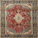 Square Traditional Camel Brown Persian Rug, tr1872