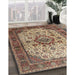 Traditional Brownish Green Persian Rug in Family Room, tr1873