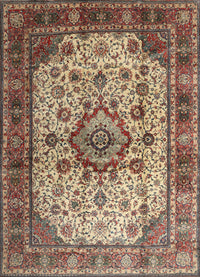 Machine Washable Traditional Brown Green Rug, wshtr1873