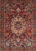 Machine Washable Traditional Saffron Red Rug, wshtr1874