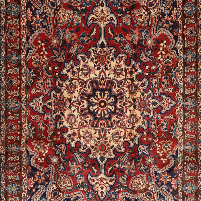 Machine Washable Traditional Saffron Red Rug, wshtr1874