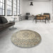 Round Machine Washable Traditional Brown Rug in a Office, wshtr1877