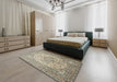 Machine Washable Traditional Brown Rug in a Bedroom, wshtr1877