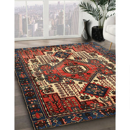 Traditional Dark Almond Brown Persian Rug in Family Room, tr1878