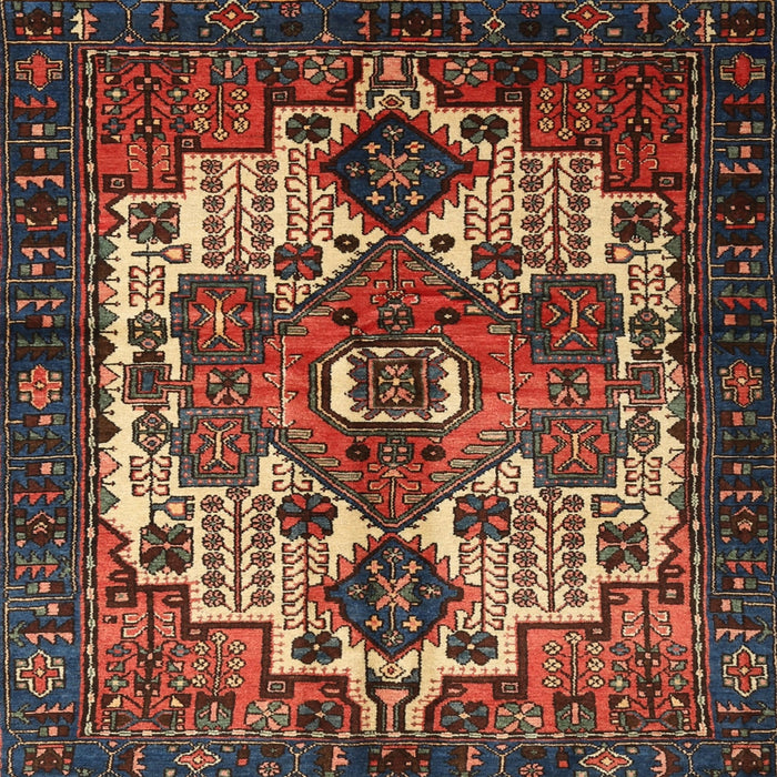 Square Traditional Dark Almond Brown Persian Rug, tr1878