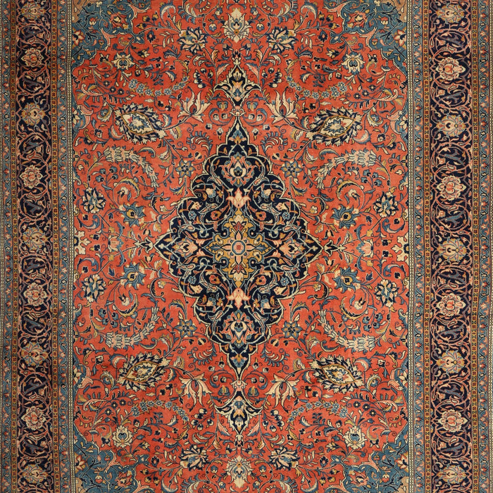 Traditional Dark Almond Brown Medallion Rug, tr1879