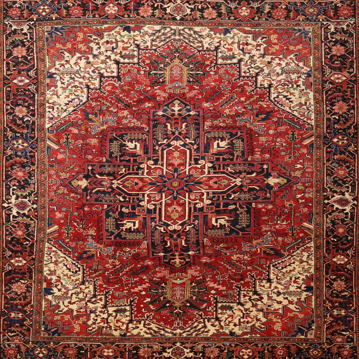 Square Traditional Rust Pink Persian Rug, tr1881