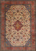 Traditional Saffron Red Medallion Rug, tr1882