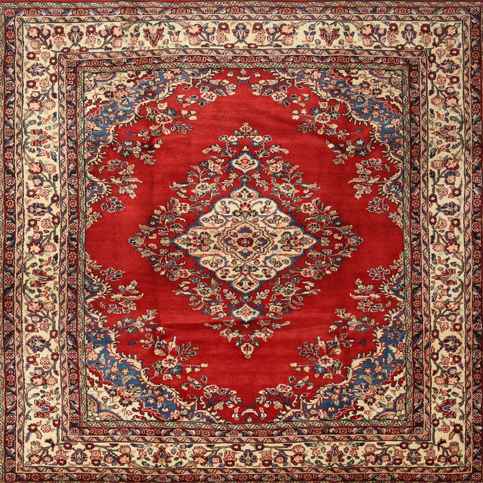 Square Traditional Red Medallion Rug, tr1883