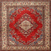 Square Traditional Red Medallion Rug, tr1883