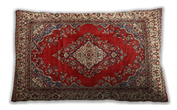 Traditional Classic Rectangular Tomato Red Lumbar Throw Pillow, 13 inch by 19 inch, lbtr1883