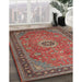 Traditional Fire Brick Red Persian Rug in Family Room, tr1884