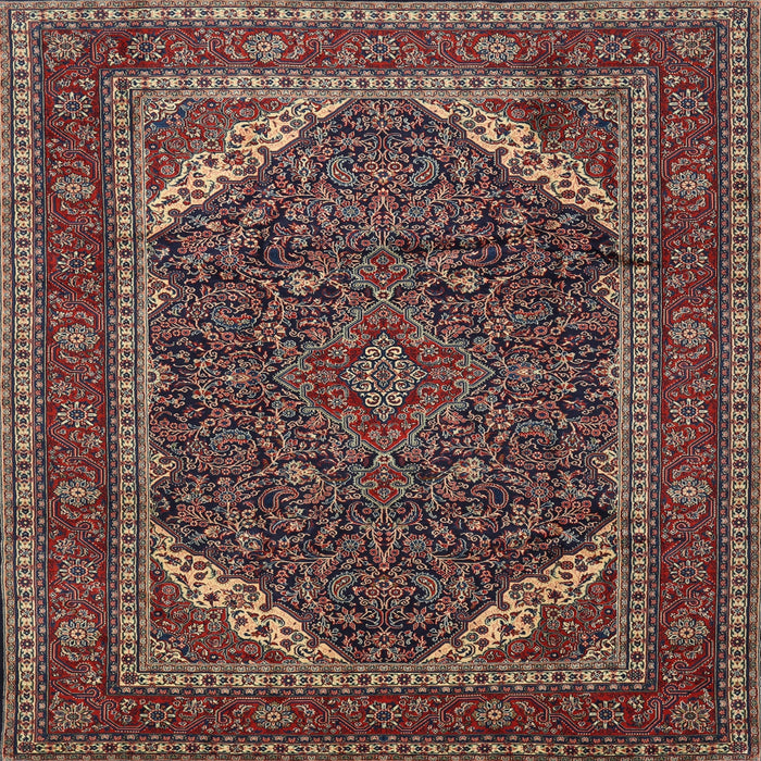 Square Traditional Dark Almond Brown Persian Rug, tr1885