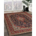 Traditional Dark Almond Brown Persian Rug in Family Room, tr1886