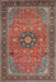 Traditional Saffron Red Medallion Rug, tr1887