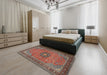 Machine Washable Traditional Saffron Red Rug in a Bedroom, wshtr1887