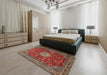 Machine Washable Traditional Brown Rug in a Bedroom, wshtr1888