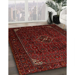 Machine Washable Traditional Crimson Red Rug in a Family Room, wshtr1889