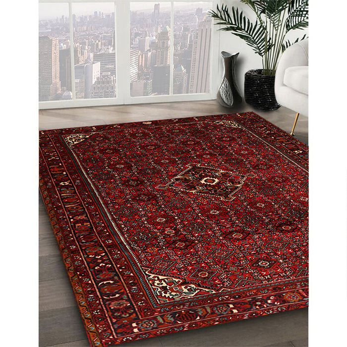 Machine Washable Traditional Crimson Red Rug in a Family Room, wshtr1889