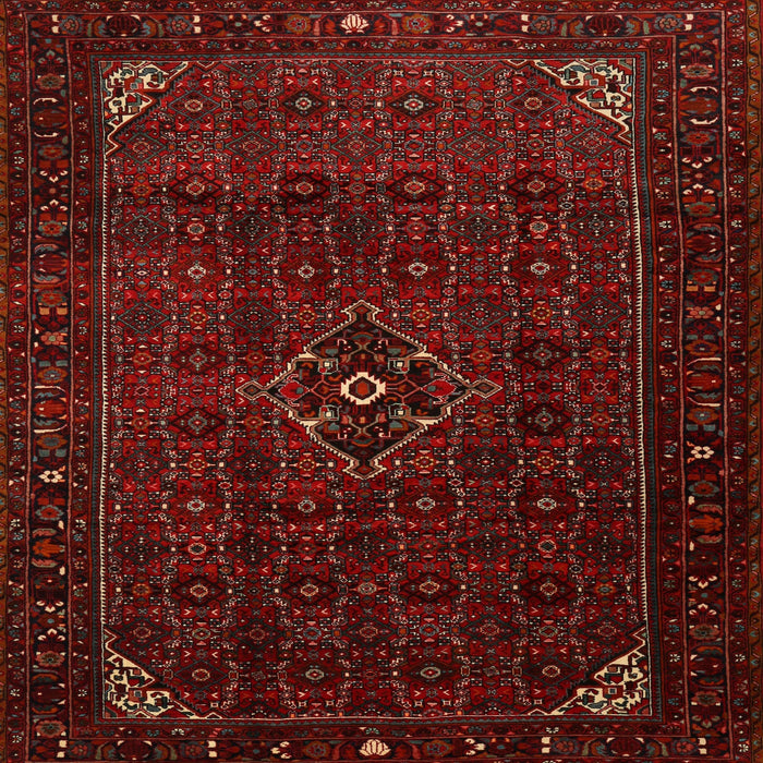Square Traditional Crimson Red Persian Rug, tr1889