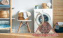 Machine Washable Traditional Brown Red Rug in a Washing Machine, wshtr188