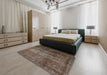 Machine Washable Traditional Dark Almond Brown Rug in a Bedroom, wshtr1892