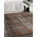 Traditional Dark Almond Brown Persian Rug in Family Room, tr1892