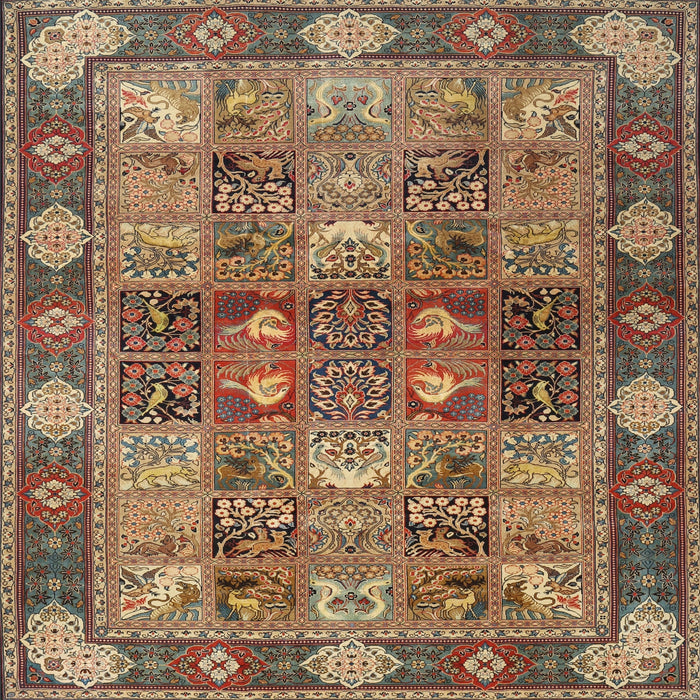 Square Traditional Dark Sienna Brown Persian Rug, tr1894