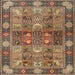 Square Traditional Dark Sienna Brown Persian Rug, tr1894