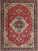 Machine Washable Traditional Saffron Red Rug, wshtr1897