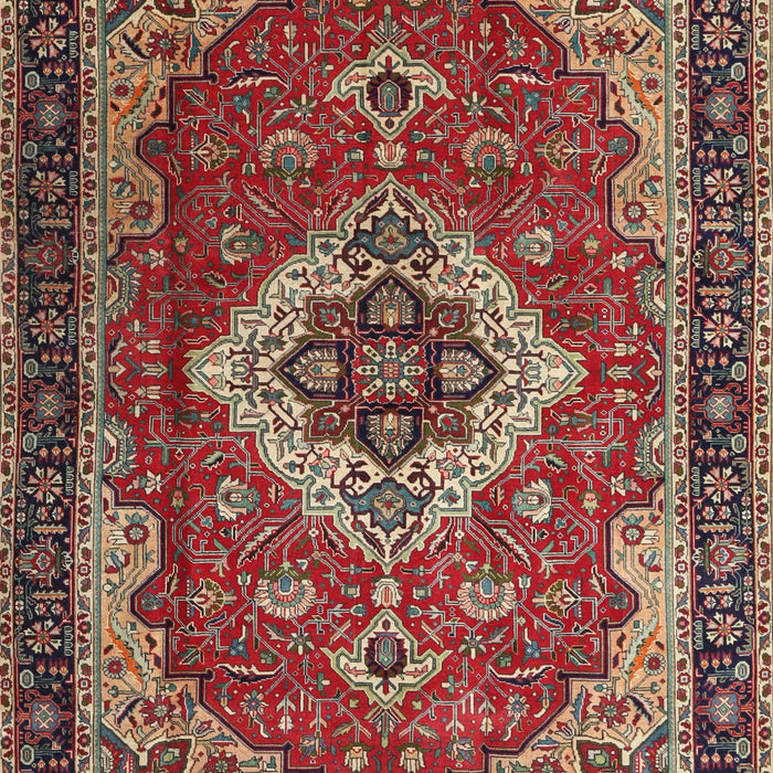 Machine Washable Traditional Saffron Red Rug, wshtr1897