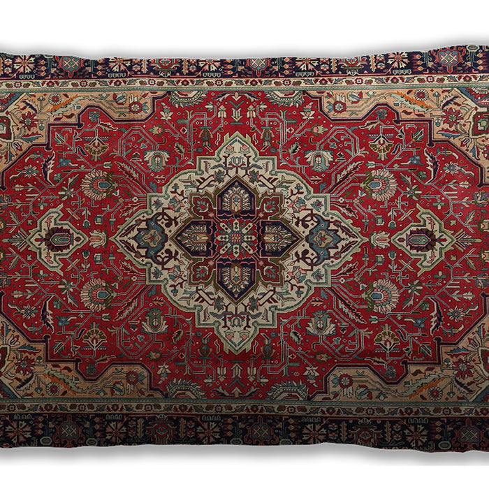 Traditional Classic Rectangular Saffron Red Lumbar Throw Pillow, 13 inch by 19 inch, lbtr1897