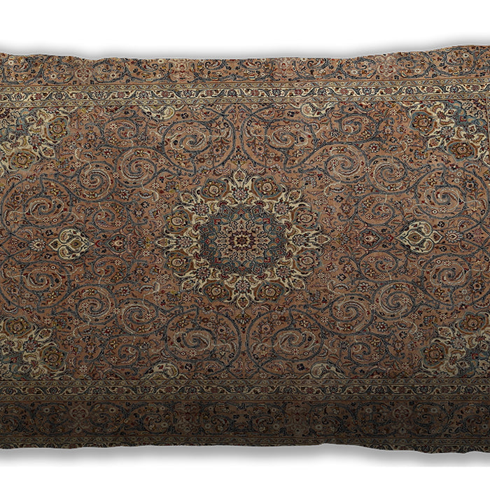 Traditional Classic Rectangular Peru Brown Lumbar Throw Pillow, 13 inch by 19 inch, lbtr1899