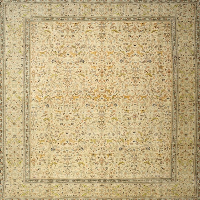 Square Traditional Cinnamon Brown Persian Rug, tr1900
