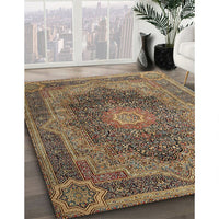 Traditional Copper Green Medallion Rug, tr1901