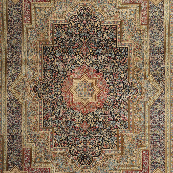 Traditional Copper Green Medallion Rug, tr1901