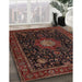 Traditional Sienna Brown Medallion Rug in Family Room, tr1902