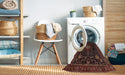 Machine Washable Traditional Sienna Brown Rug in a Washing Machine, wshtr1902