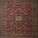 Round Machine Washable Traditional Brown Rug, wshtr1903