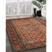 Machine Washable Traditional Saffron Red Rug in a Family Room, wshtr1904