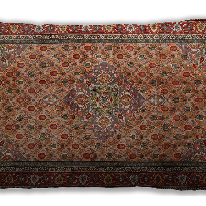 Traditional Classic Rectangular Saffron Red Lumbar Throw Pillow, 13 inch by 19 inch, lbtr1904