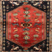 Square Traditional Sienna Brown Animal Rug, tr1905